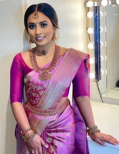 Bansari Textiles Embellished, Applique, Self Design, Woven Banarasi Jacquard, Art Silk Saree