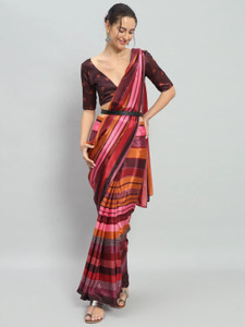 Rachna Striped Bollywood Satin Saree