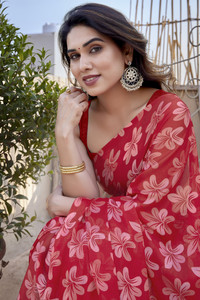 MIRCHI FASHION Printed Daily Wear Chiffon, Georgette Saree