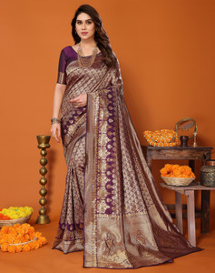 YASHIKA Printed Kanjivaram Silk Blend Saree