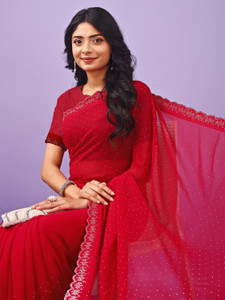 Leelavati Embellished Bollywood Chiffon Saree