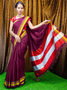 Spewim Woven Bollywood Cotton Blend Saree