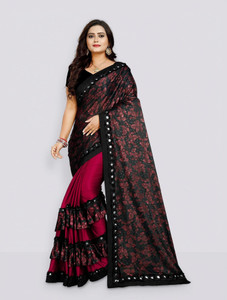 japesh Embroidered Bollywood Lycra Blend Saree