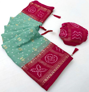 Ruhabs Printed Bandhani Georgette Saree
