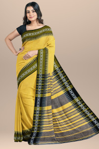 Bong ButiQ Solid/Plain Narayanpet Cotton Blend Saree