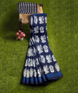LOVWEAR Floral Print Daily Wear Pure Cotton Saree