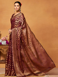 Ethnic Junction Woven Banarasi Organza Saree