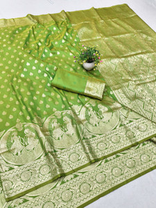 Ratnavali Woven Banarasi Silk Blend, Art Silk Saree
