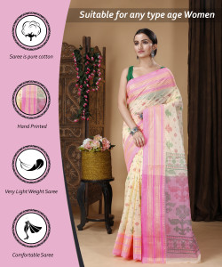 Ruuprekha Printed Tant Pure Cotton Saree