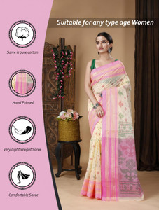 Ruuprekha Printed Tant Pure Cotton Saree