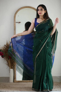 blazik Printed Maheshwari Cotton Silk Saree