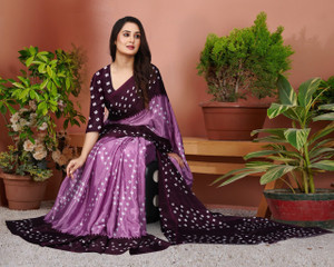jihana fab Printed Bandhani Chiffon Saree