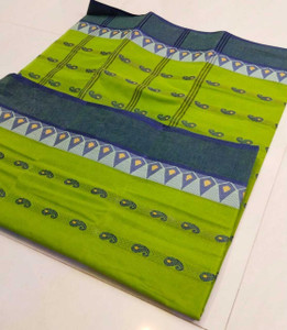 S G SAREES Printed Tant Handloom Pure Cotton Saree