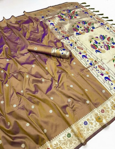 flossmart Woven Paithani Silk Blend Saree