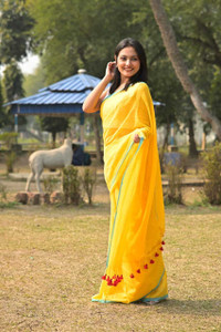 Anjali textile Embellished Tant Pure Cotton Saree