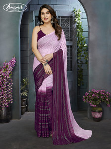 Self Design, Ombre, Striped Bollywood Satin Saree