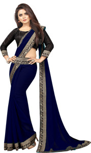 LIMTD Solid/Plain Bollywood Georgette Saree
