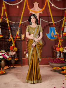 Vivan Fab Embroidered Bollywood Silk Blend Saree