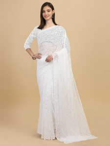 IRIS Self Design Bollywood Net Saree