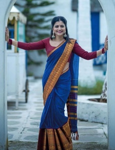 SuperLaxmi Woven Narayanpet Cotton Silk, Cotton Blend Saree