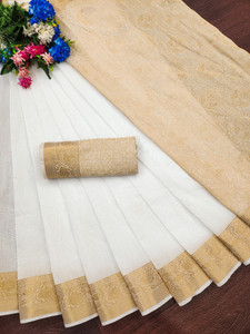 Ksaara Self Design Gadwal Cotton Silk Saree