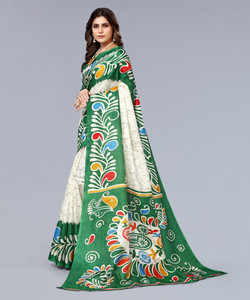 ANIRAV Printed Mysore Art Silk Saree