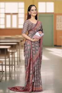 K 5 FASHION Digital Print Bollywood Crepe Saree