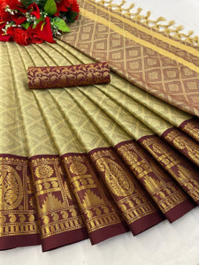 SWDHRM Woven Narayanpet Jacquard, Cotton Silk Saree