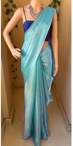 Nxika Solid/Plain Bollywood Chiffon Saree