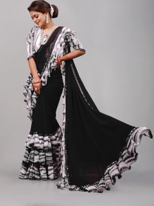 Harani Solid/Plain, Dyed Bollywood Georgette Saree