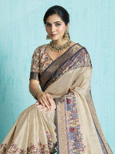 Pbs Prints Digital Print, Printed Bollywood Tussar Silk Saree