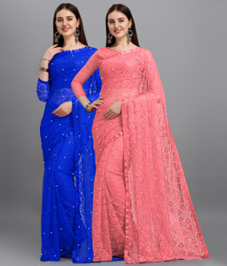 LOROFY Self Design Bollywood Net Saree