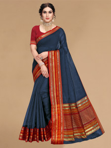Sidhidata Self Design, Temple Border Kota Doria Cotton Silk Saree