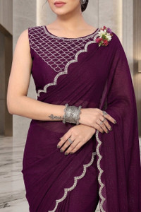 renbriza Self Design Daily Wear Georgette Saree