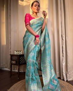 K SALIYA ENTERPRISE Printed Banarasi Pure Silk Saree