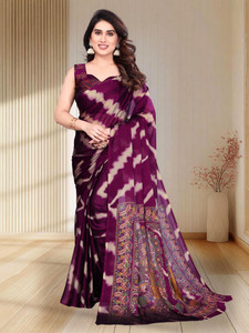 BilloRani Printed, Floral Print Bollywood Chiffon, Georgette Saree