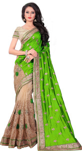 M.S.RETAIL Embroidered Bollywood Silk Blend, Cotton Blend Saree