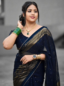 Samah Printed Bollywood Georgette, Chiffon Saree