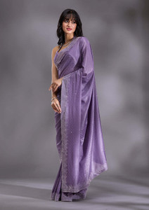 MGCREATION Embellished Bollywood Silk Blend Saree