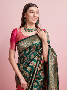 Shreyansh creation Digital Print Banarasi Silk Blend Saree