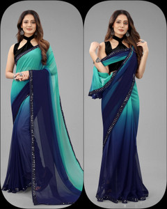 PRANJAL ART Color Block Bollywood Jacquard, Art Silk Saree