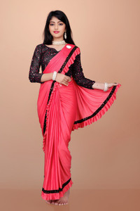 HARIOM FASHION Embellished Bollywood Lycra Blend Saree
