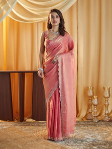 M.S.RETAIL Solid/Plain Bollywood Satin Saree