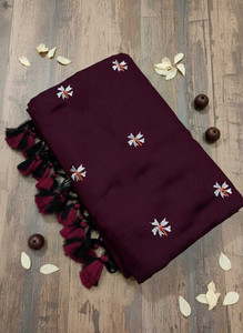 VASTRA DEVI Embroidered Hand Batik Cotton Silk Saree