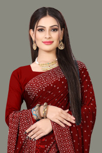 rudraCreation Self Design Banarasi Georgette, Chiffon Saree