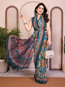 KITKET FASHION Floral Print Daily Wear Georgette Saree