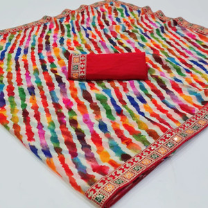 Miloz Blocked Printed Bollywood Georgette Saree