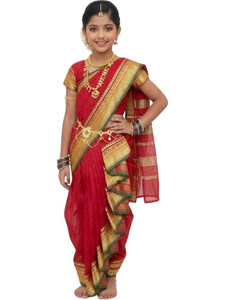 Mom and Me Printed Ilkal Cotton Blend Saree