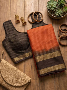 KASTURI Checkered Bollywood Georgette Saree