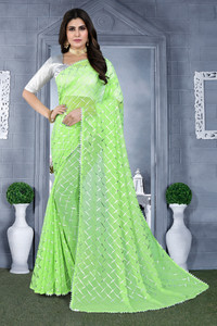REDFISH Embellished Daily Wear Georgette Saree